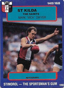1990 AFL Scanlens Stimorol #140 Mark Dwyer Front